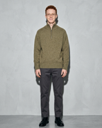 Zipper High Neck Thickened Woolen Sweater, frontal relaxed stand, worn by model