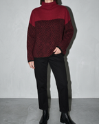 Women's Ribbed Turtleneck Knit Sweater, bust-to-thigh, weight on one leg, worn by model