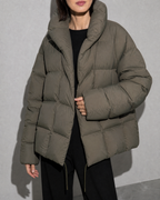 Women's Fashion Loose Thickening Keep Warm Coat, bust-to-thigh, weight on one leg, worn by model