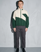 Men's Cropped Stand-Collar Zip Sweater, macro, front opening, worn by model
