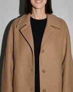 Women's Batwing-Sleeve Lapel Coat, macro, front opening, worn by model