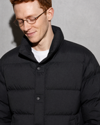 Coffee Color Cotton-padded Clothes Short Cotton Coat, macro, front opening, worn by model