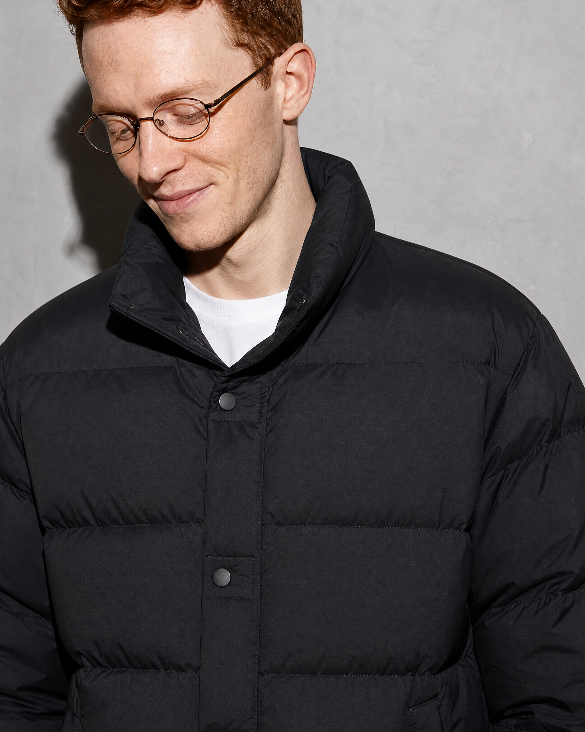 Coffee Color Cotton-padded Clothes Short Cotton Coat, macro, front opening, worn by model