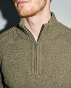 Zipper High Neck Thickened Woolen Sweater, macro, front opening, worn by model