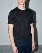 Men's Lightweight Solid Crewneck T-Shirt, macro, front opening, worn by model