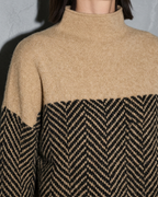 Women's Ribbed Turtleneck Knit Sweater, macro, front opening, worn by model