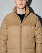 Duck Down Down Jacket Men's Winter American Outdoor, macro, front opening, worn by model