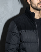 Duck Down Down Jacket Men's Winter American Outdoor, macro, shoulder, worn by model