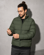 Solid Color Jacket For Men And Women, cuff detail close-up, worn by model
