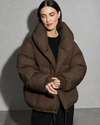 Women's Fashion Loose Thickening Keep Warm Coat, cuff detail close-up, worn by model