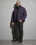 Solid Color Jacket For Men And Women, half turn, hand at hem, worn by model
