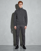 Zipper High Neck Thickened Woolen Sweater, open stance, arms relaxed, worn by model