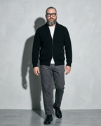 Men's Retro Zip-Front Knit Cardigan, step forward, settled, worn by model