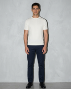 Men's Lightweight Solid Crewneck T-Shirt, standing, hands softly clasped, worn by model