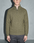 Zipper High Neck Thickened Woolen Sweater, bust-to-thigh, square stance, worn by model