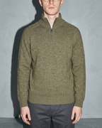 Zipper High Neck Thickened Woolen Sweater, bust-to-thigh, square stance, worn by model