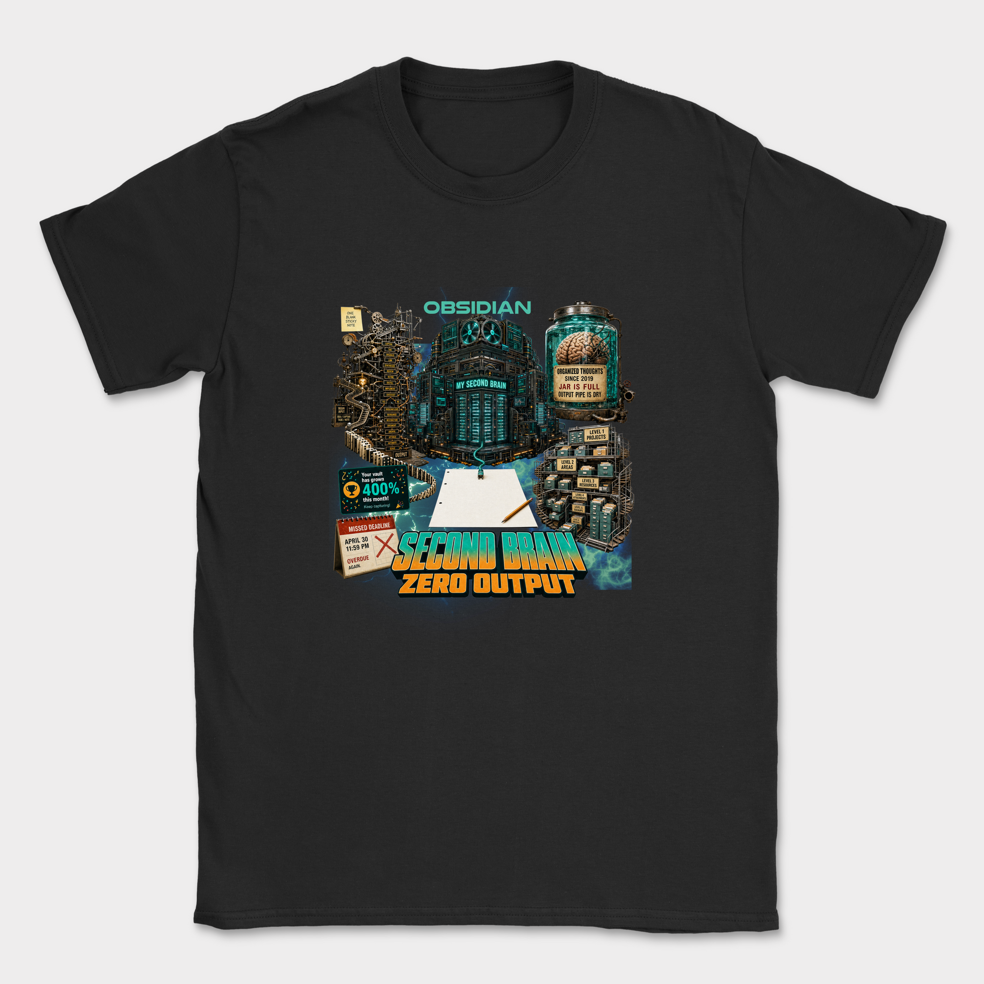 Second Brain Zero Output Shirt — Black