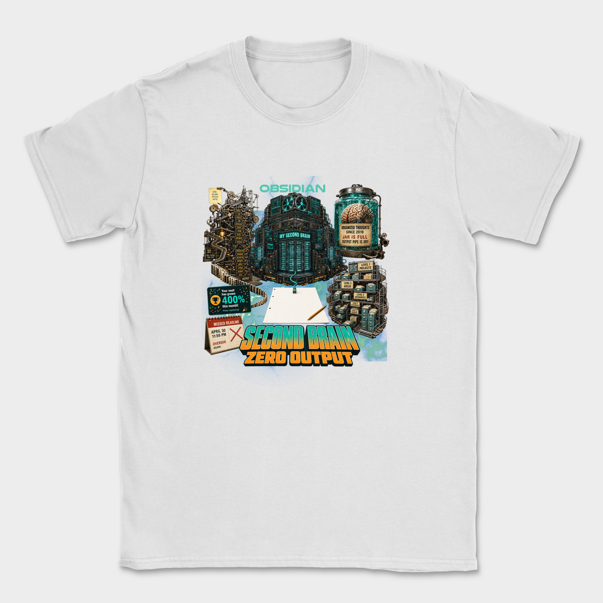 Second Brain Zero Output Shirt — White