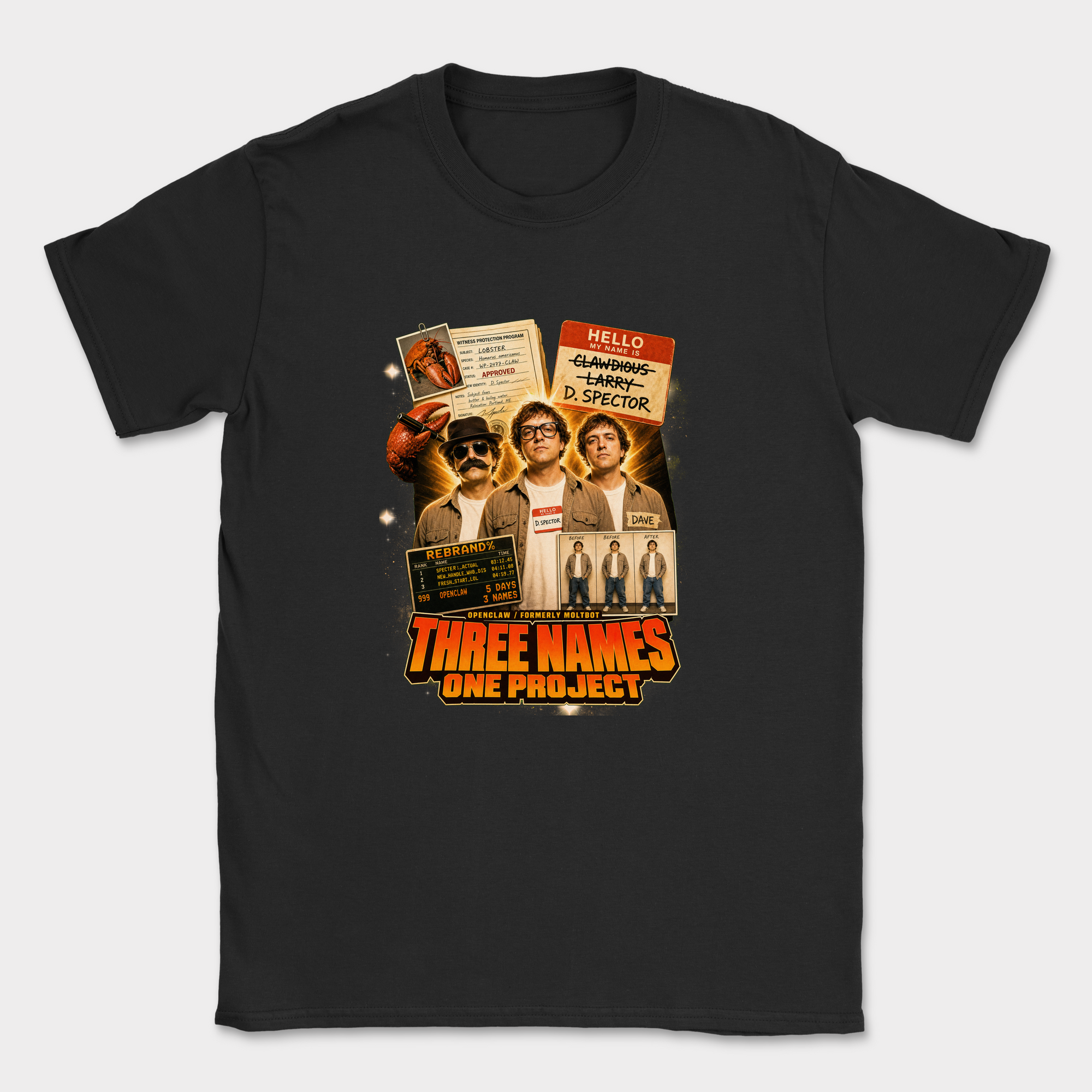 Three Names One Project Shirt — Black