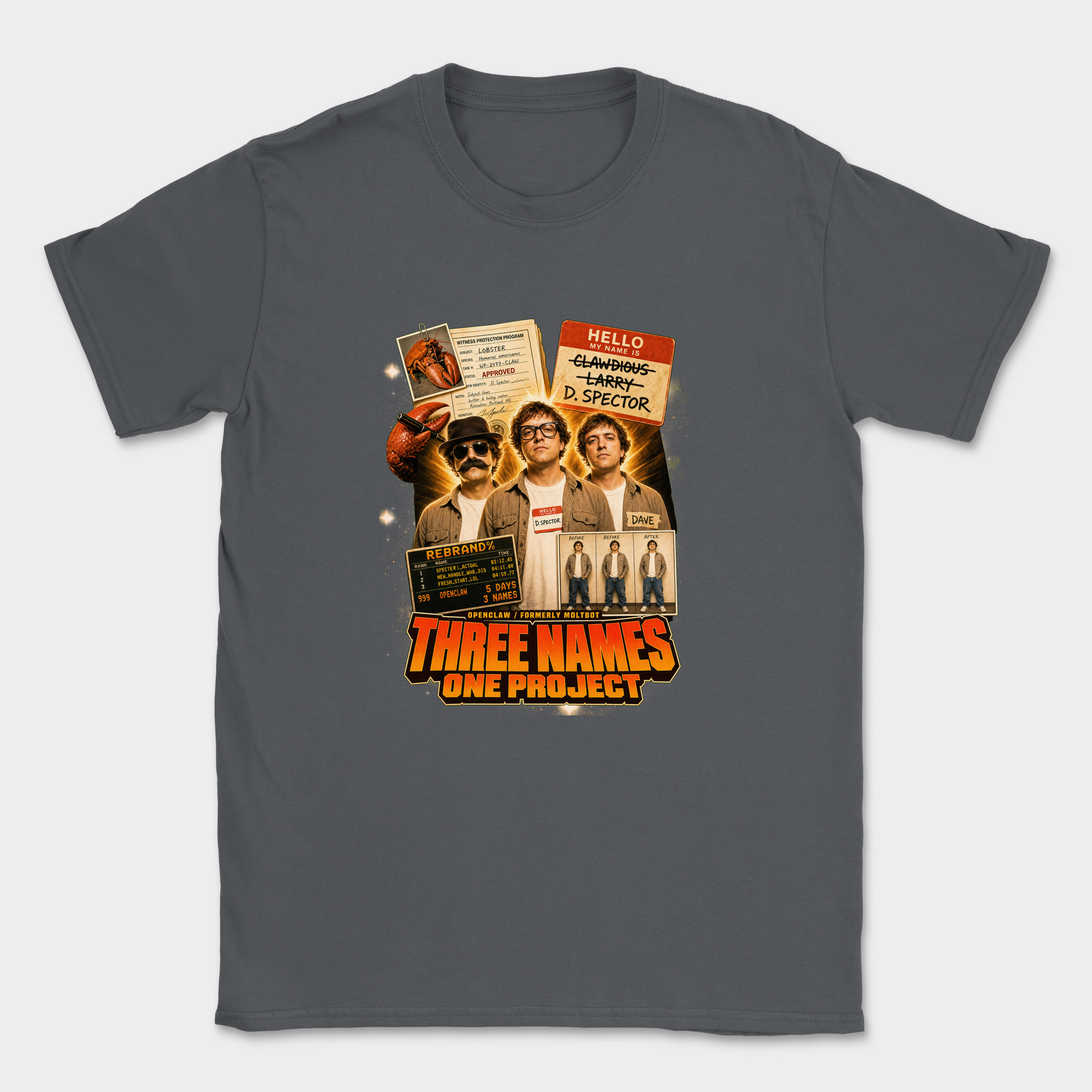 Three Names One Project Shirt — Dark Heather