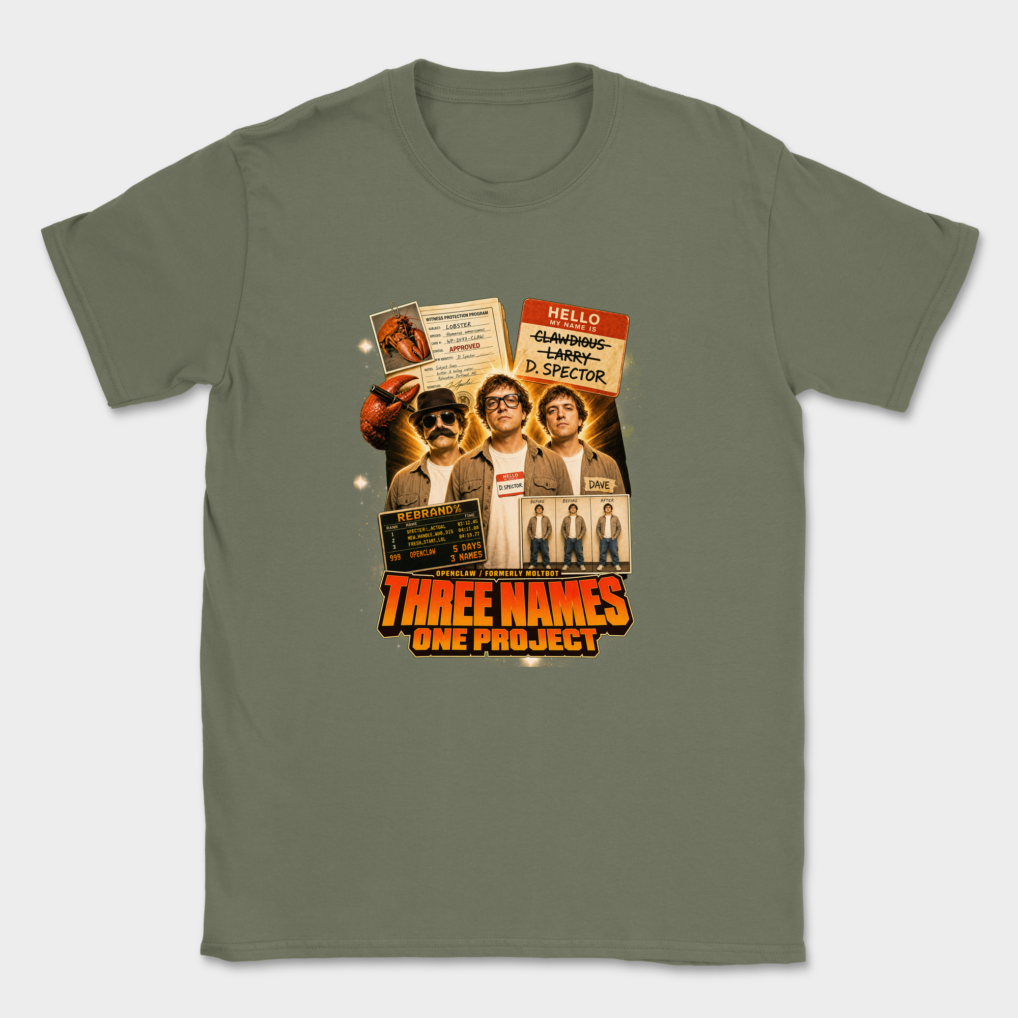 Three Names One Project Shirt — Military Green