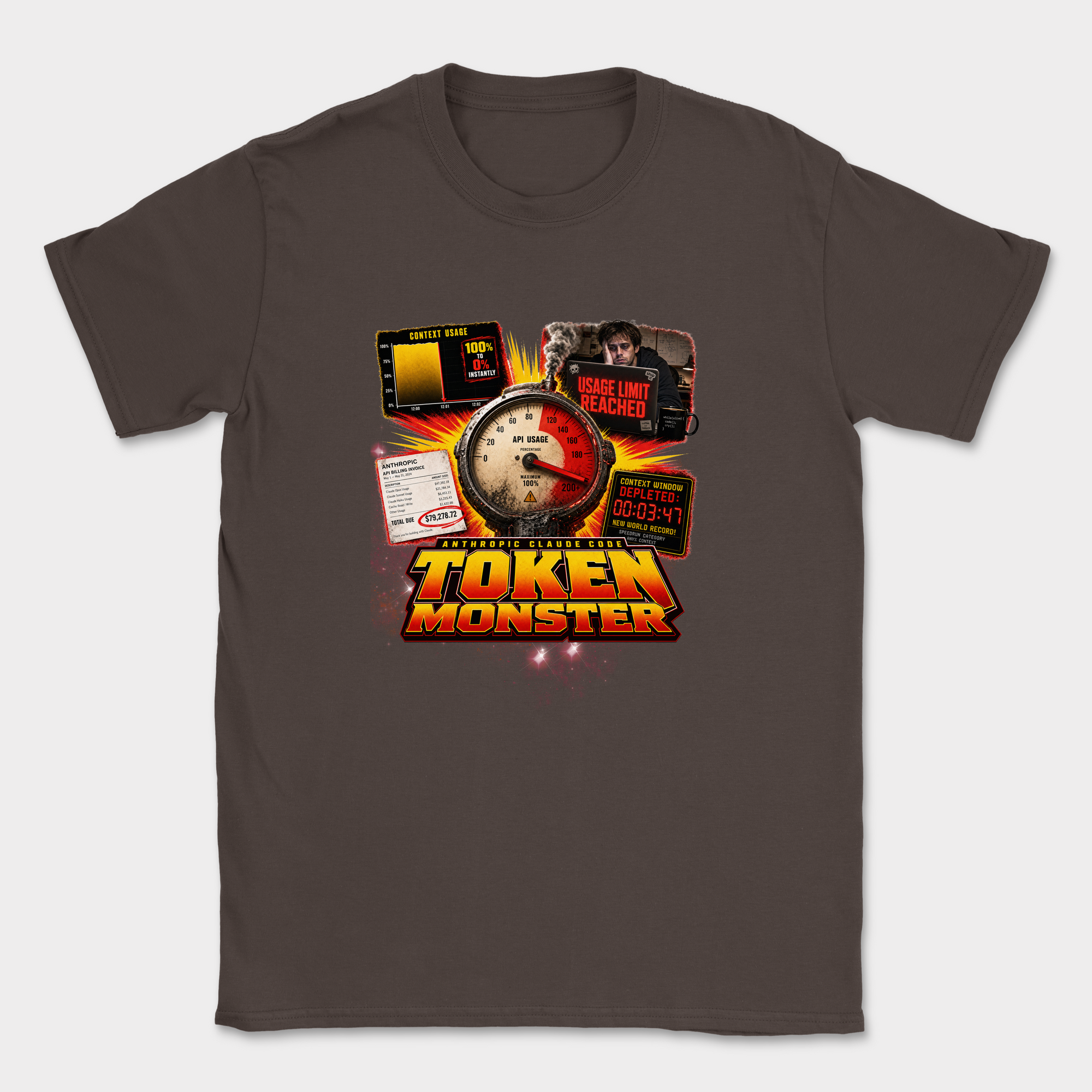 Token Monster Shirt — Dark Chocolate