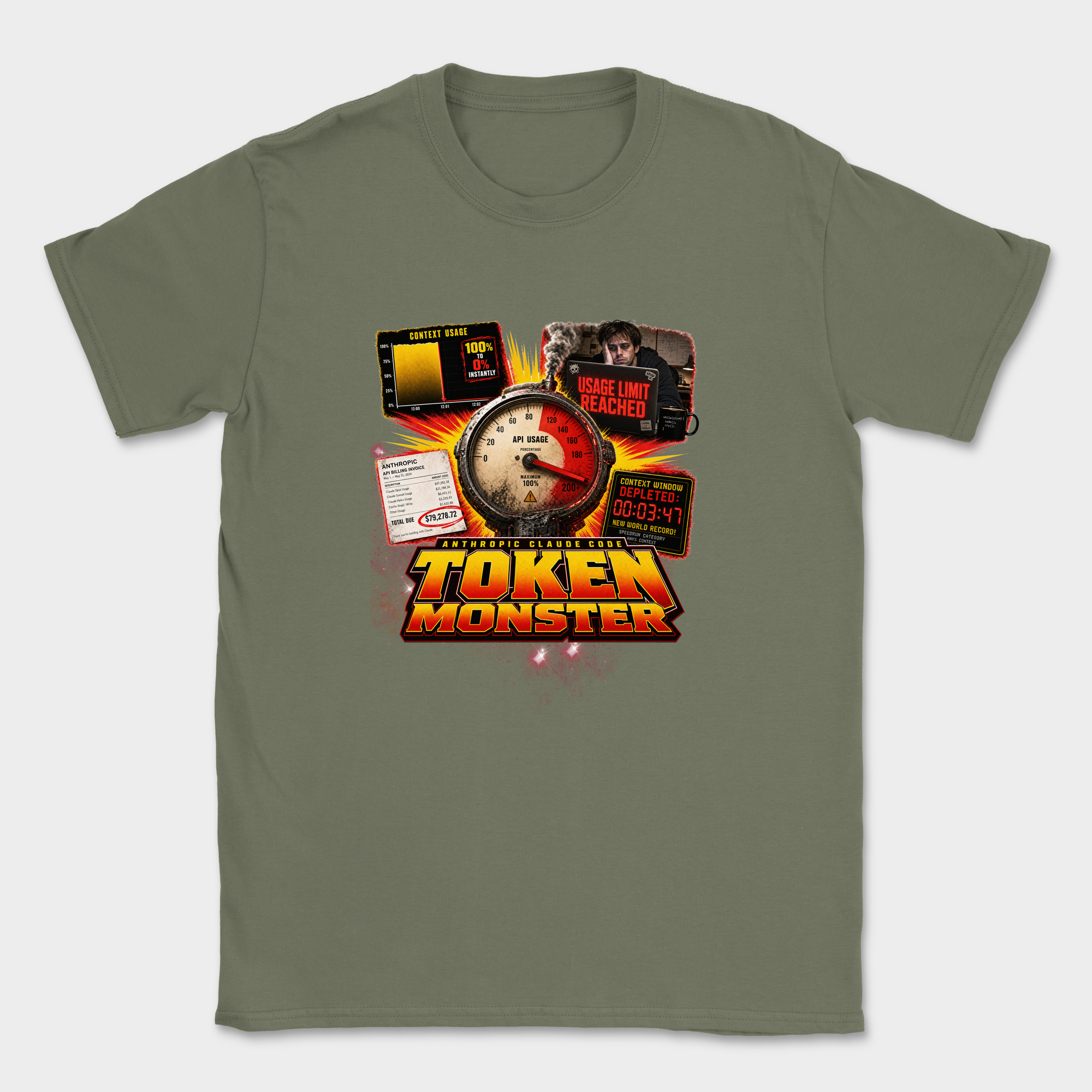 Token Monster Shirt — Military Green