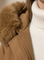 Women's Jacket Hooded Plush Trim