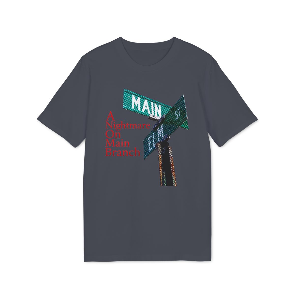 A Nightmare on Main Branch Shirt — India Ink Grey — EU Creator 2.0 front mockup