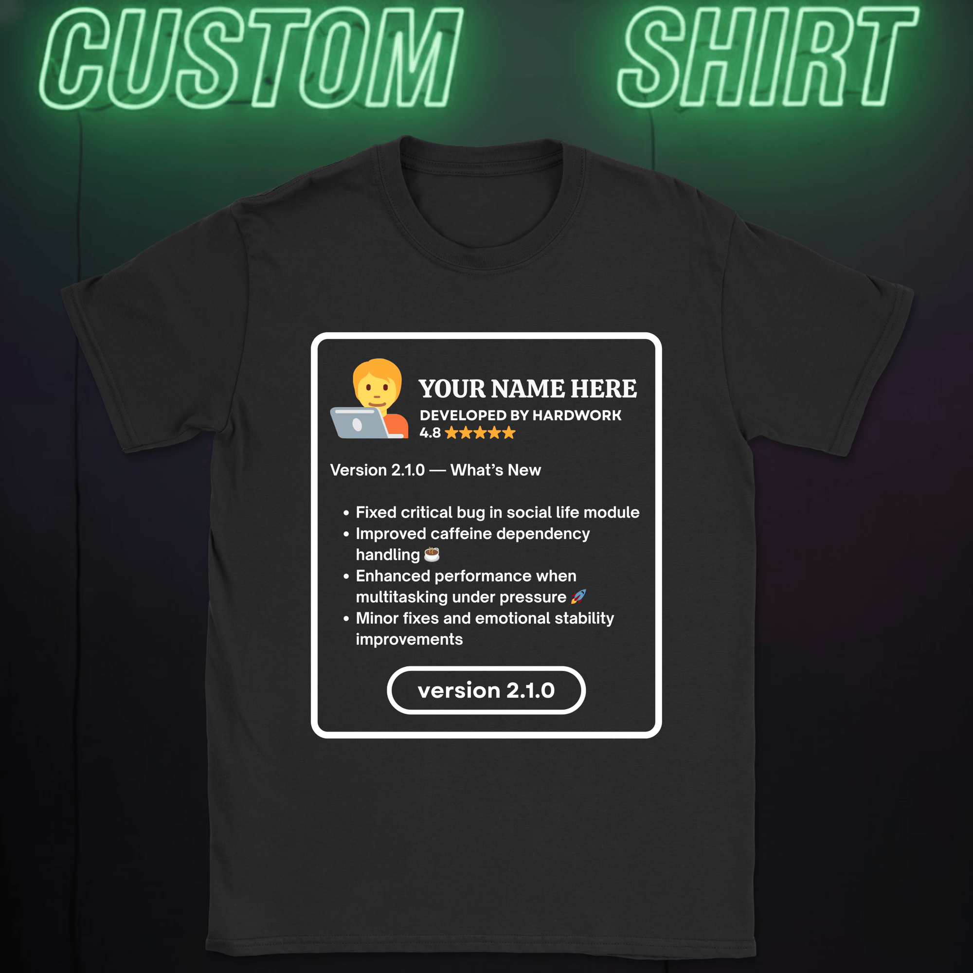 app version custom shirt