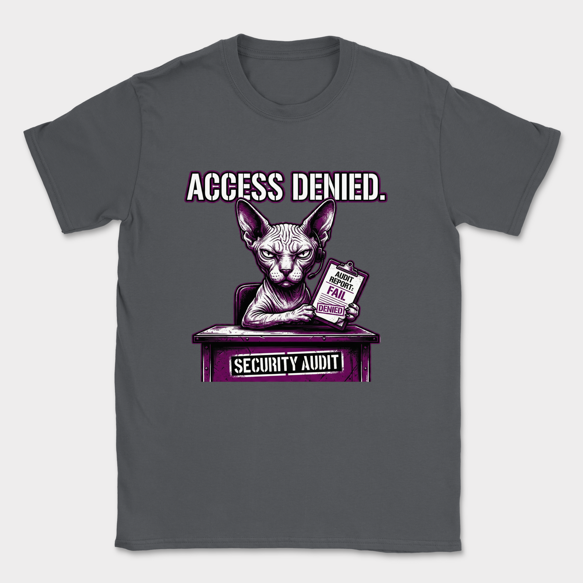 access denied security audit shirt — Dark Heather Grey