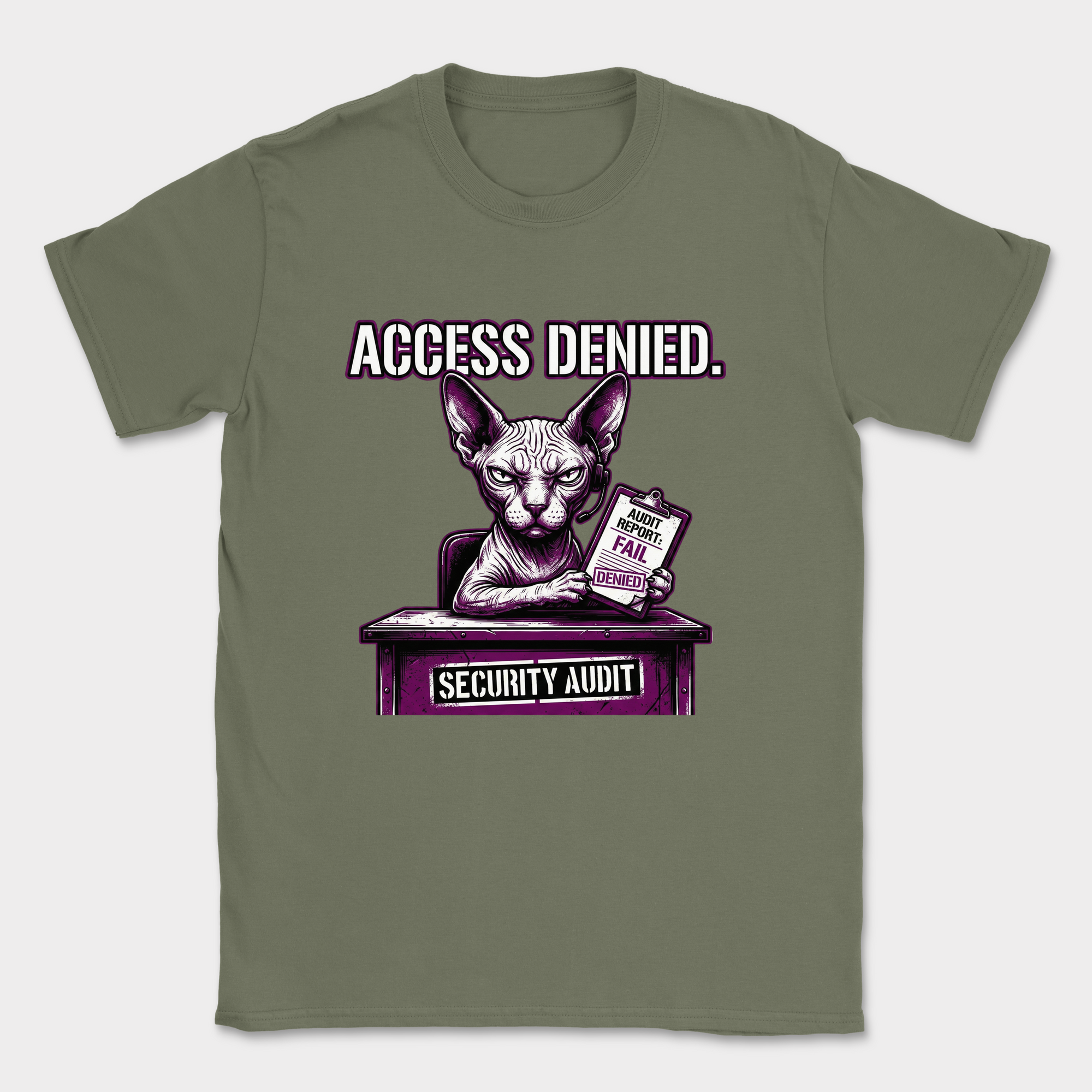 access denied security audit shirt — Military Green