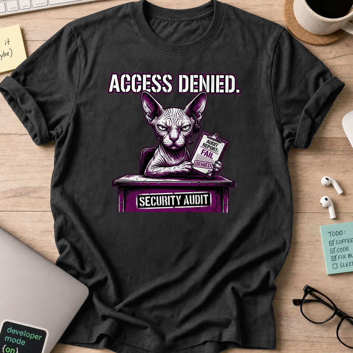 access denied security audit shirt - Black