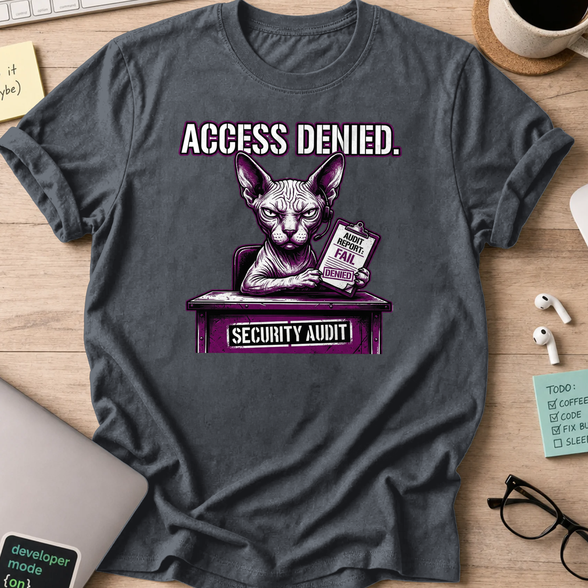 access denied security audit shirt - Dark Heather