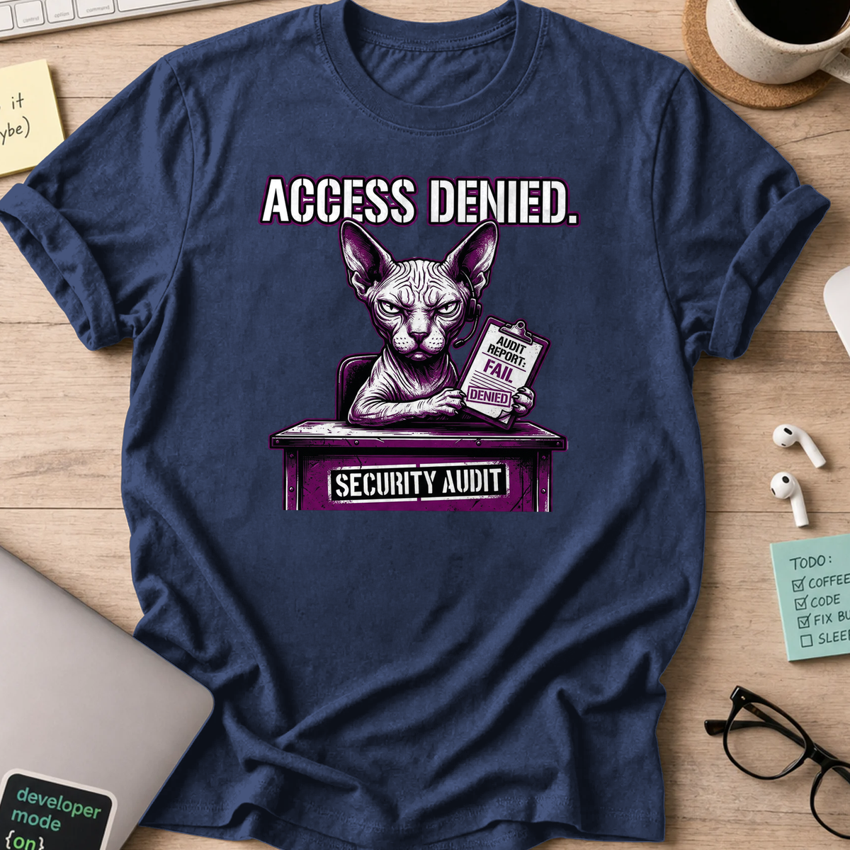 access denied security audit shirt - Navy