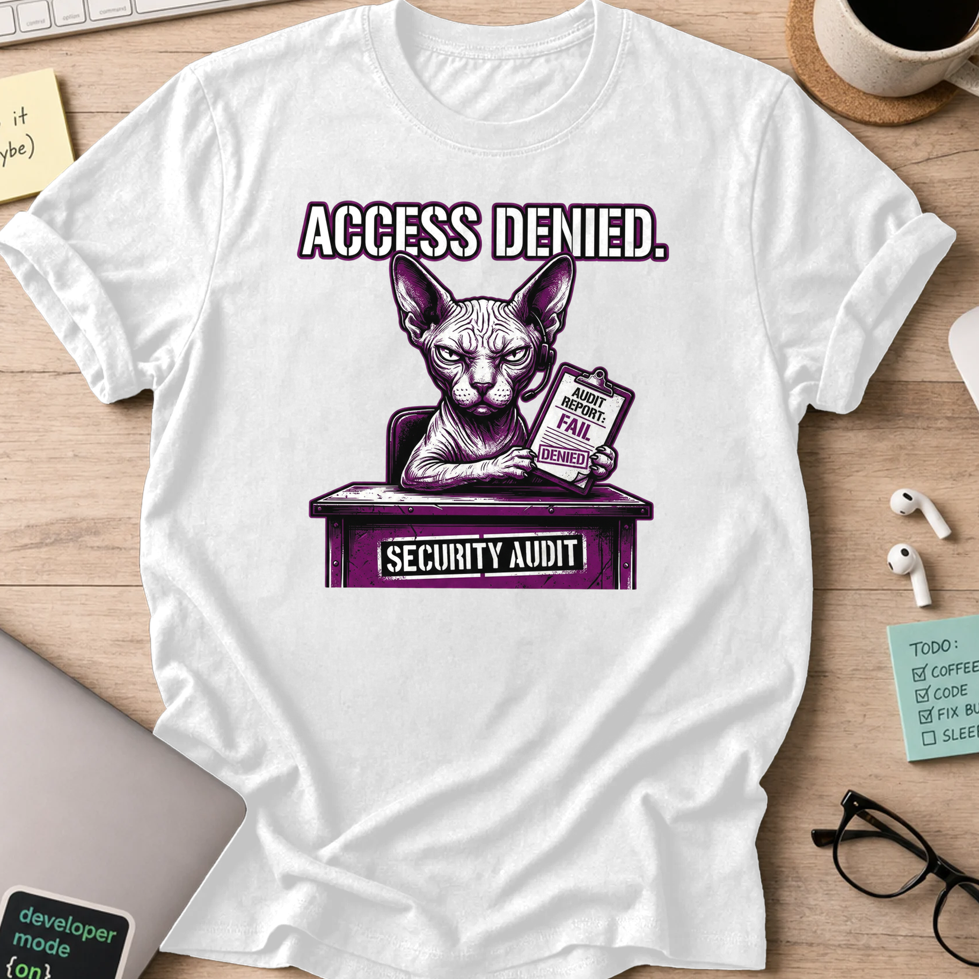 access denied security audit shirt - White