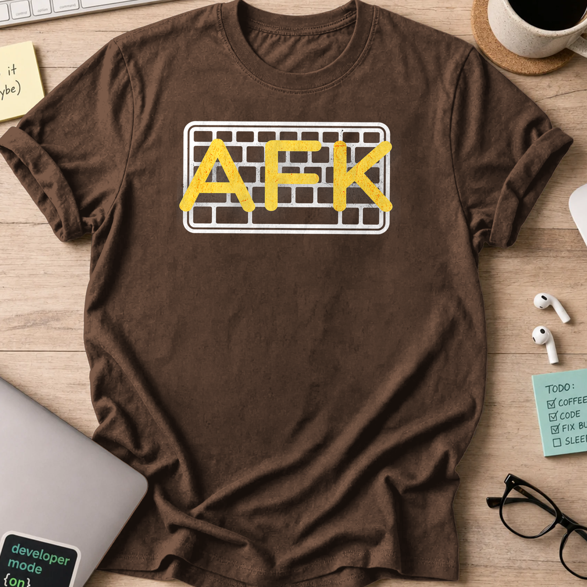 AFK away from keyboard shirt - Dark Chocolate
