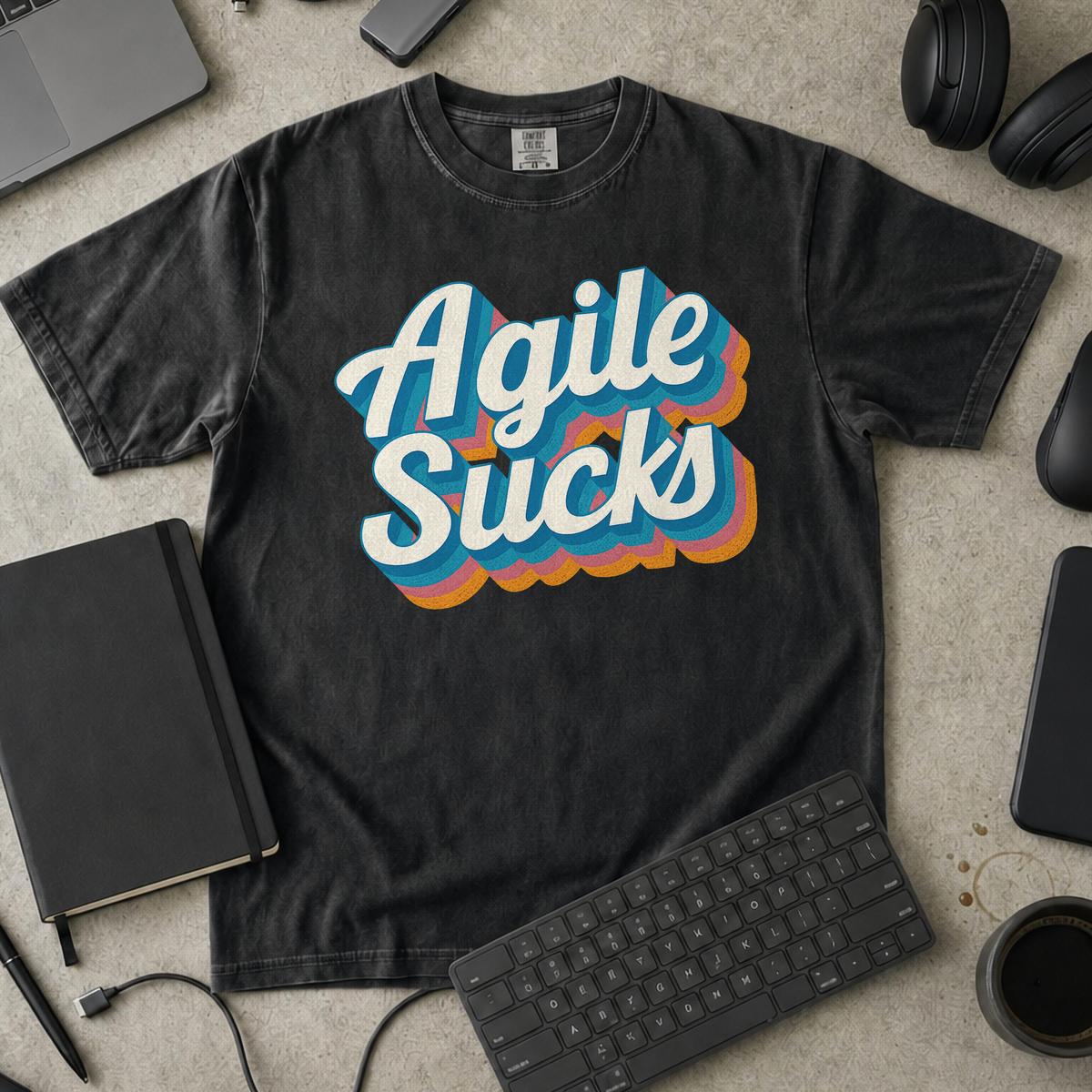 agile sucks Premium Shirt — black Premium Shirt mock-up