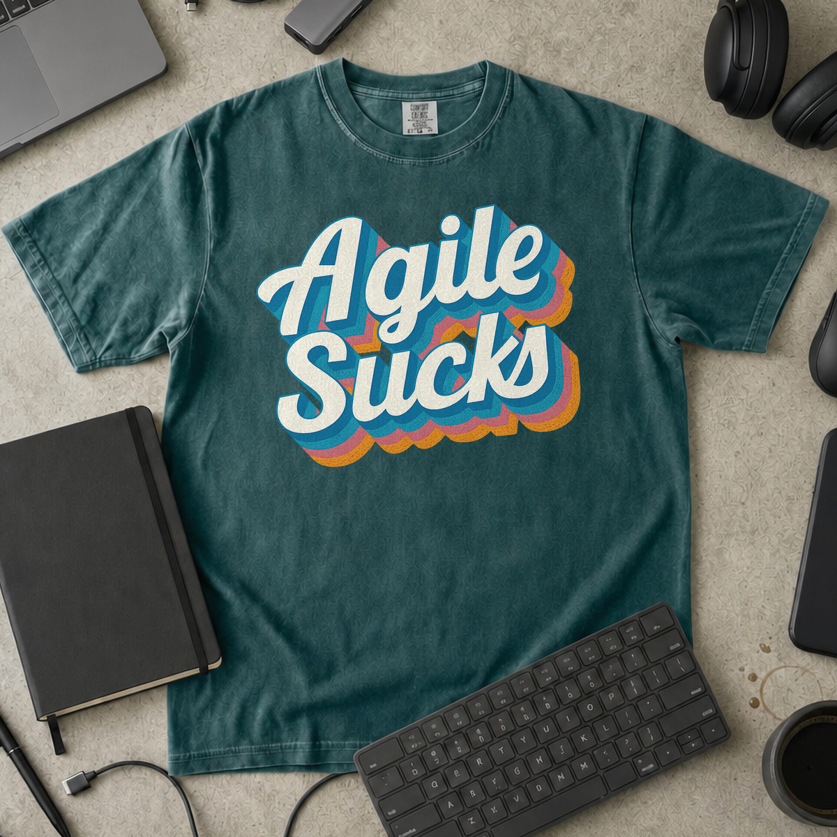 agile sucks Premium Shirt — blue spruce Premium Shirt mock-up