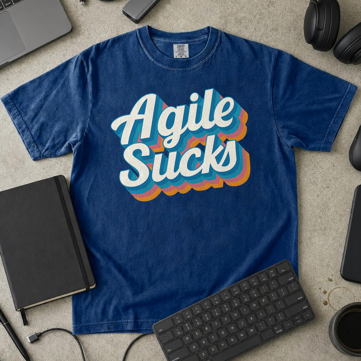 agile sucks Premium Shirt — true navy Premium Shirt mock-up