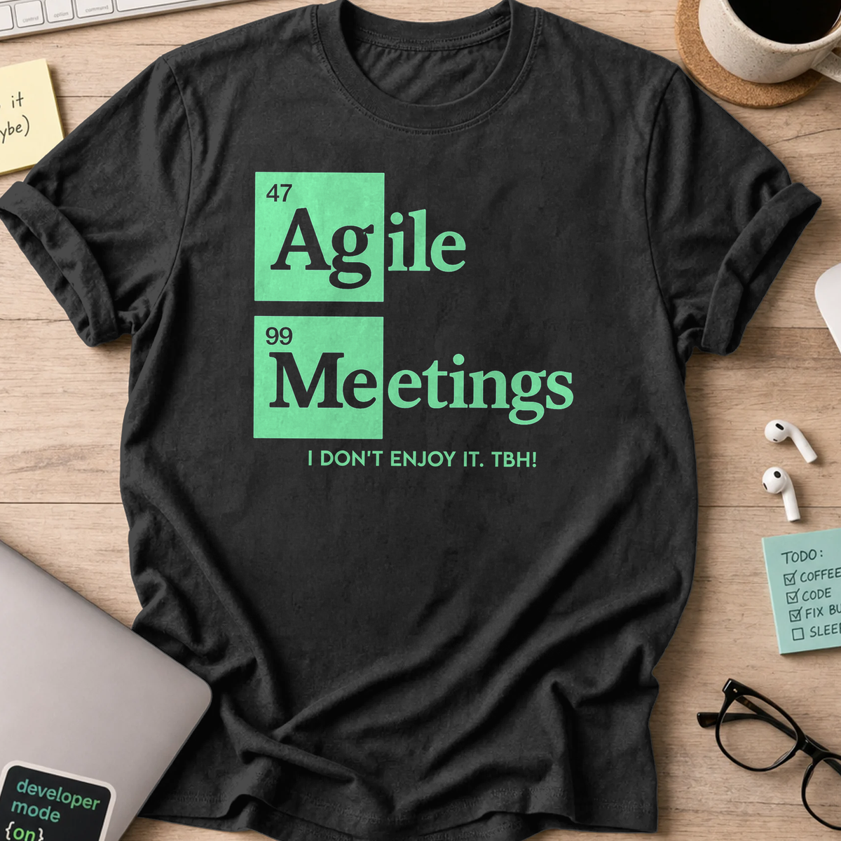 agile meetings shirt - Black