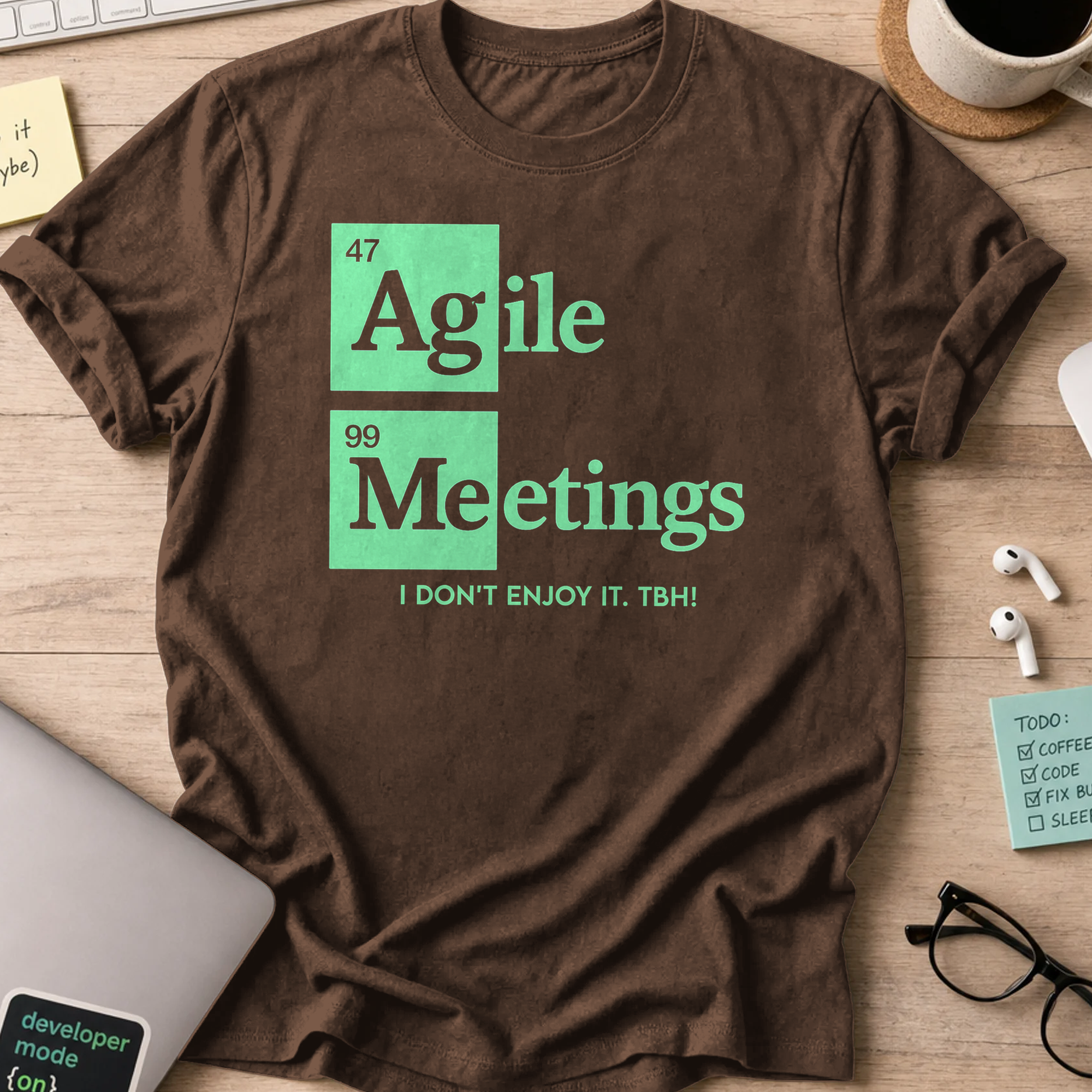 agile meetings shirt - Dark Chocolate