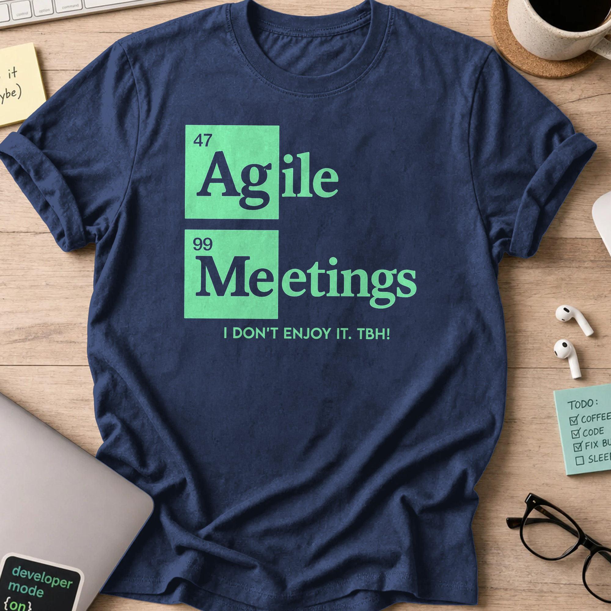 agile meetings shirt - Navy