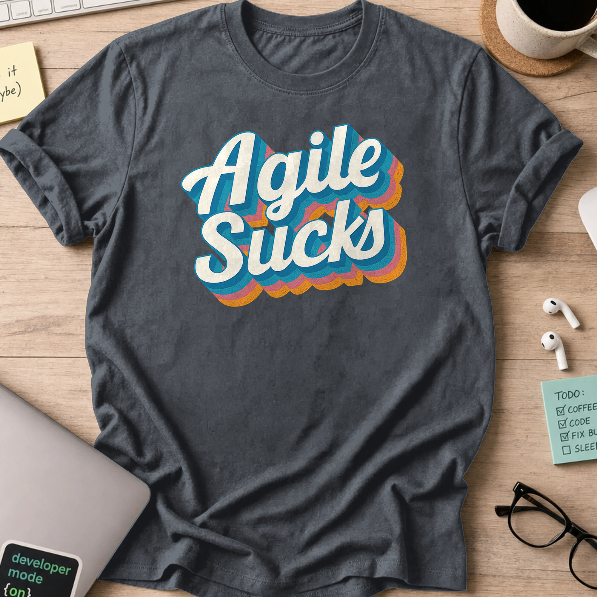 agile sucks shirt - Dark Heather