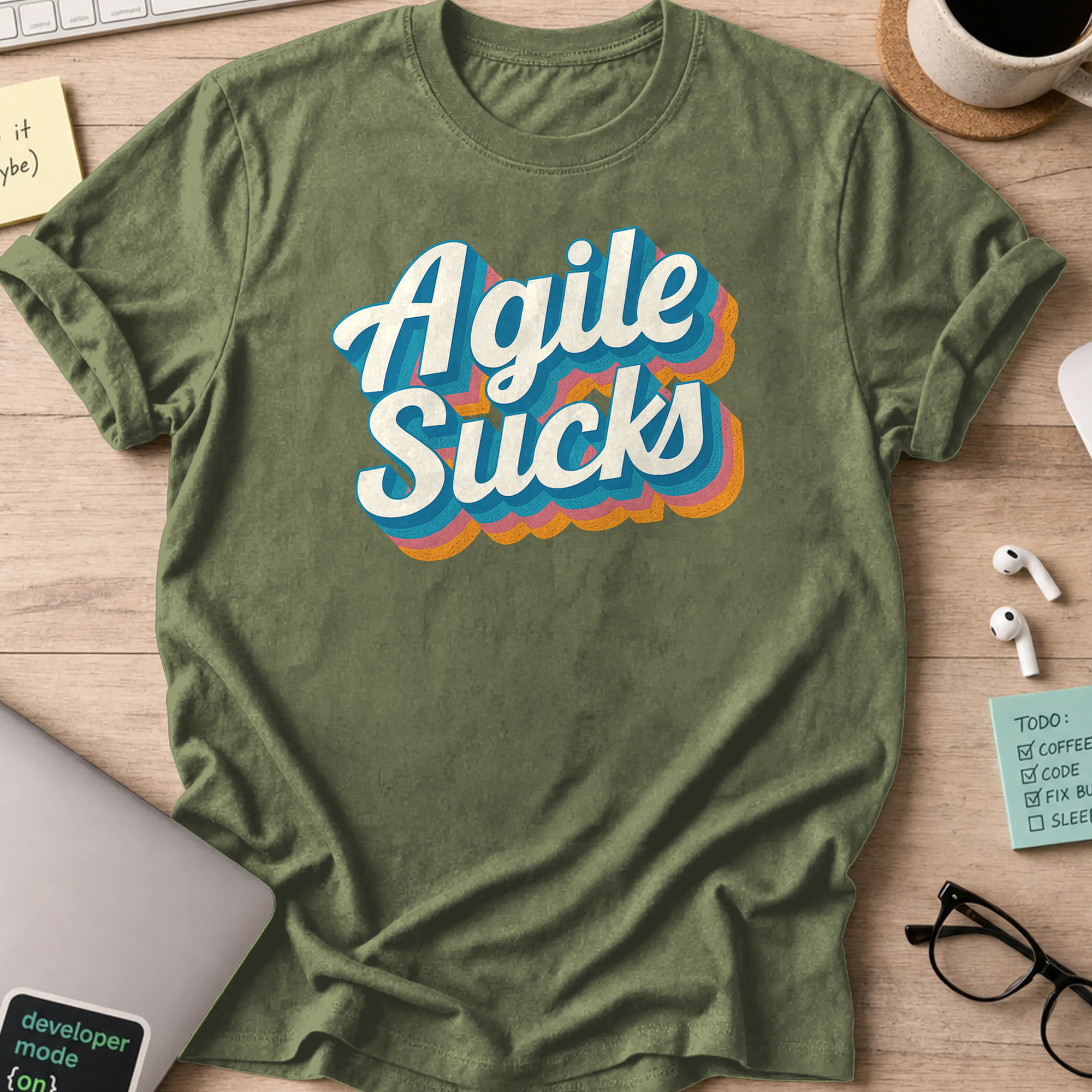 agile sucks shirt - Military Green