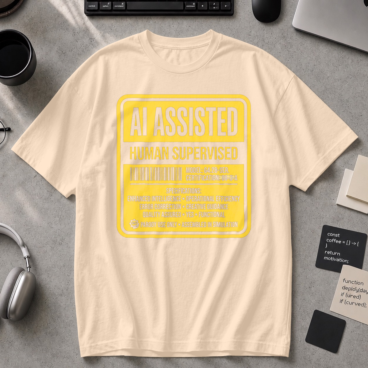 AI Assisted Human Supervised Premium Shirt - Ivory