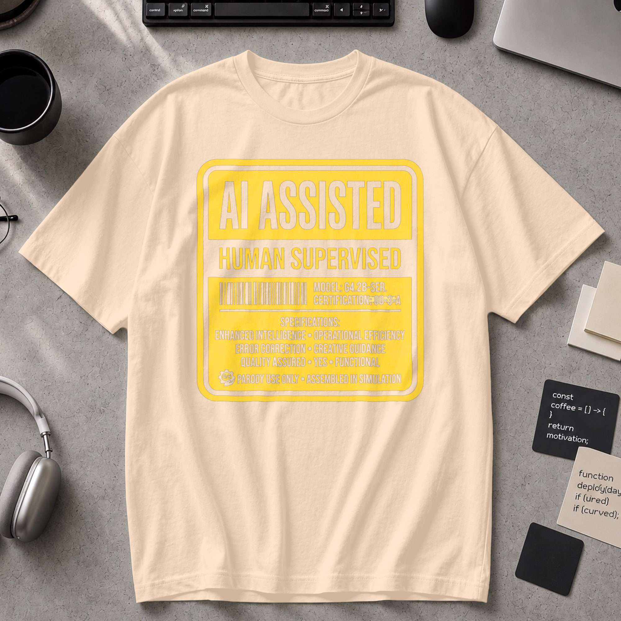 AI Assisted Human Supervised Premium Shirt - Ivory