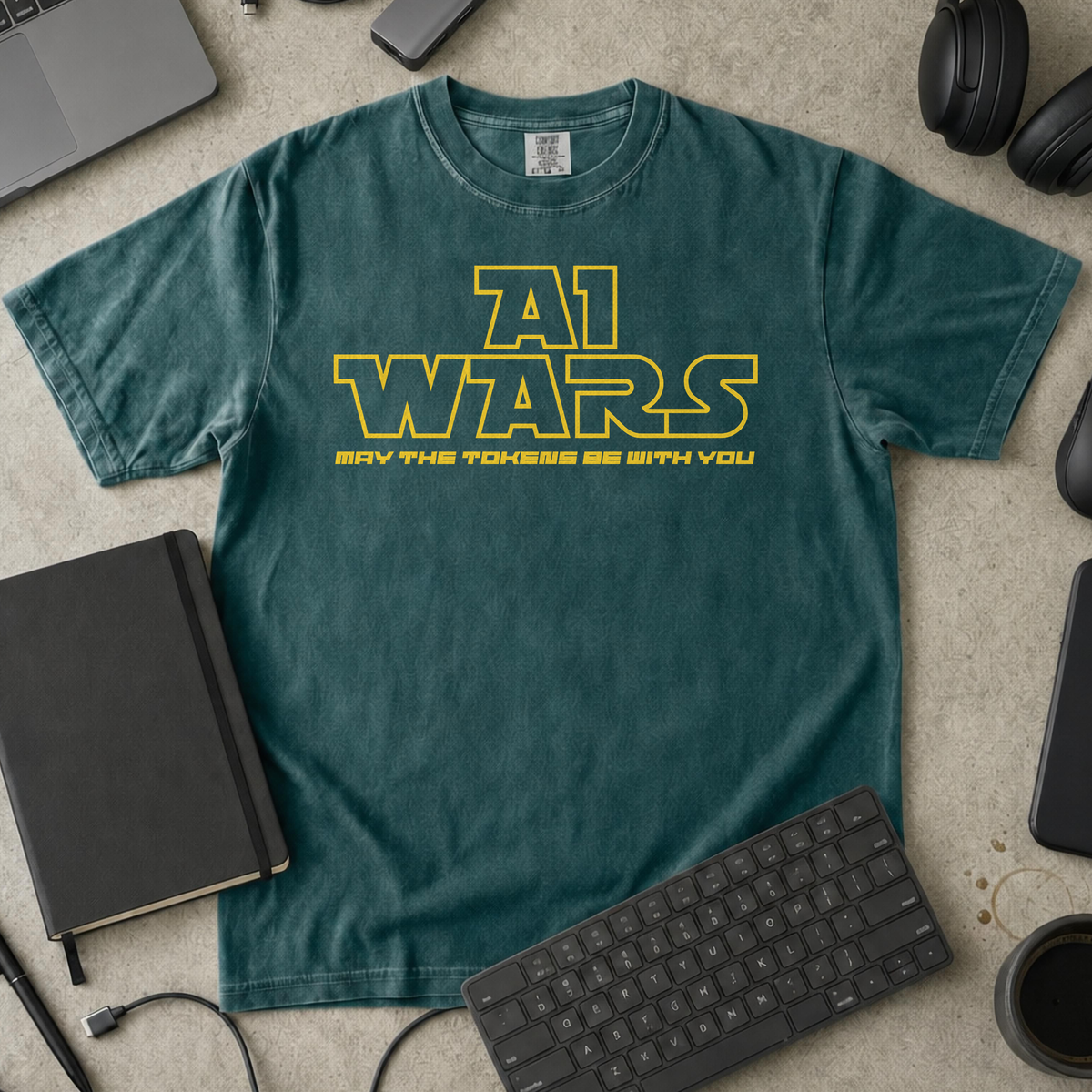 AI Wars May The Tokens Be With You Premium Shirt — blue spruce Premium Shirt mock-up