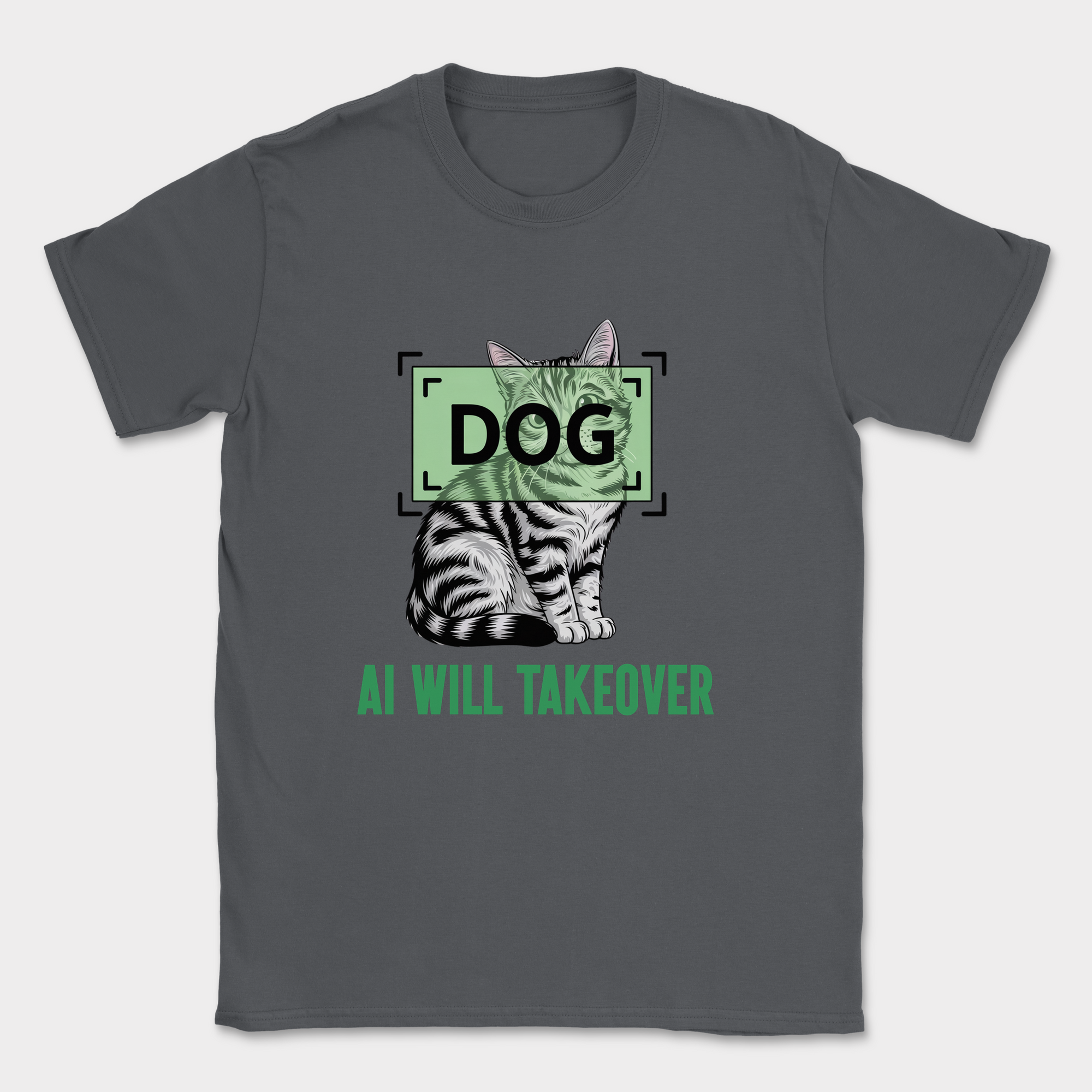 AI will takeover shirt — Dark Heather Grey