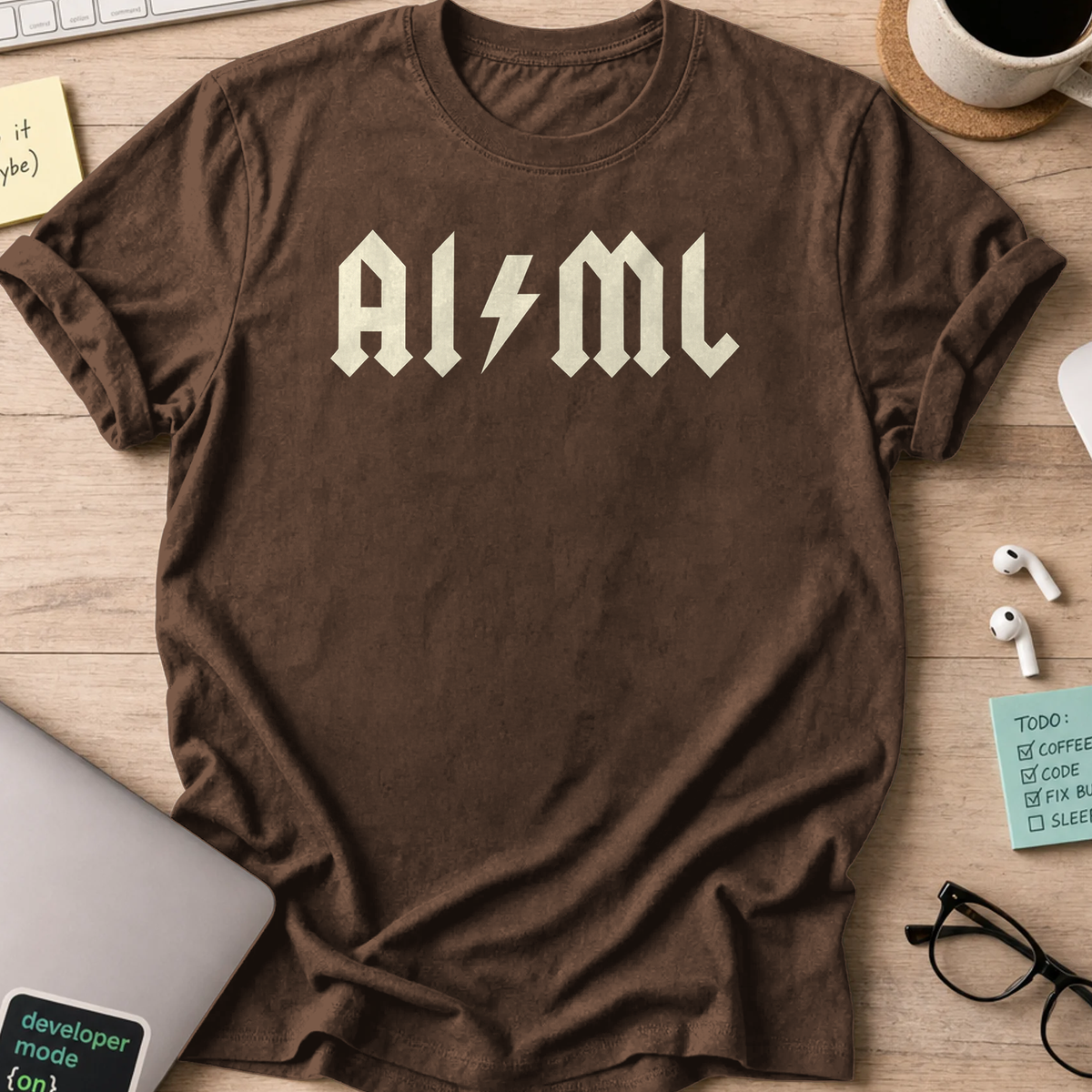 ai x ml shirt - Dark Chocolate